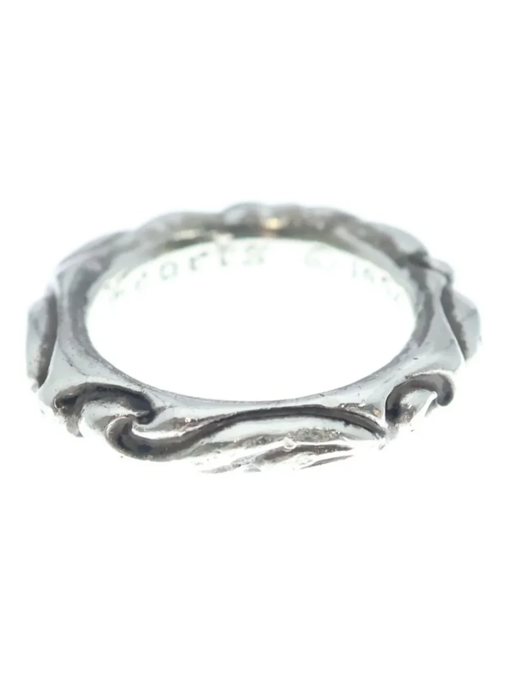 Chrome Hearts Scrl Band Scroll Ring Silver